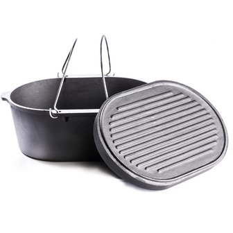 Ovale Dutch Oven met grill deksel 