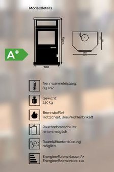 Afmetingen BK Houtkachel 7/2