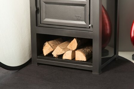 Gietijzeren houtkachel Luna 2 H houtvak detail Globe Fire