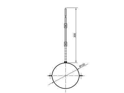 Muurbeugel 120Ø