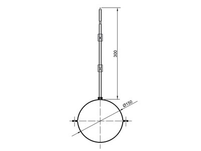 Muurbeugel 150Ø