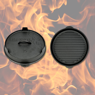 Gietijzeren Deksel en Grill Skillet Valhal 25 cm