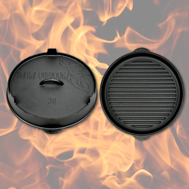 Gietijzeren Deksel en Grill Skillet Valhal 30 cm