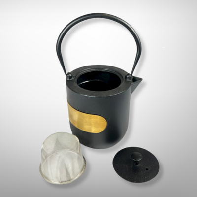 Gietijzeren Theeketel zwart / goud