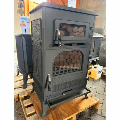 Tweedehands Buitenkachel Gietijzer Tanis met oven